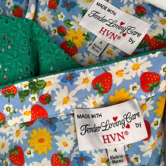 HVN Tender Loving Care Green Eyelet Skirt Matching Set Size 4 - Picture 5 of 9